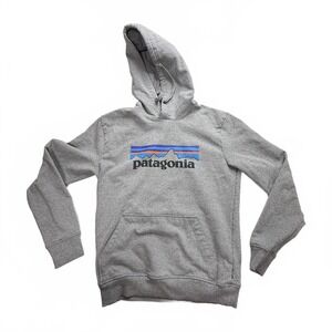 Patagonia Grey Hoodie with Logo Print size S